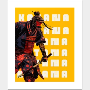 katana samurai Posters and Art